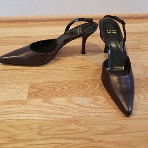 Stuart Weitzman brown slingback heels 10